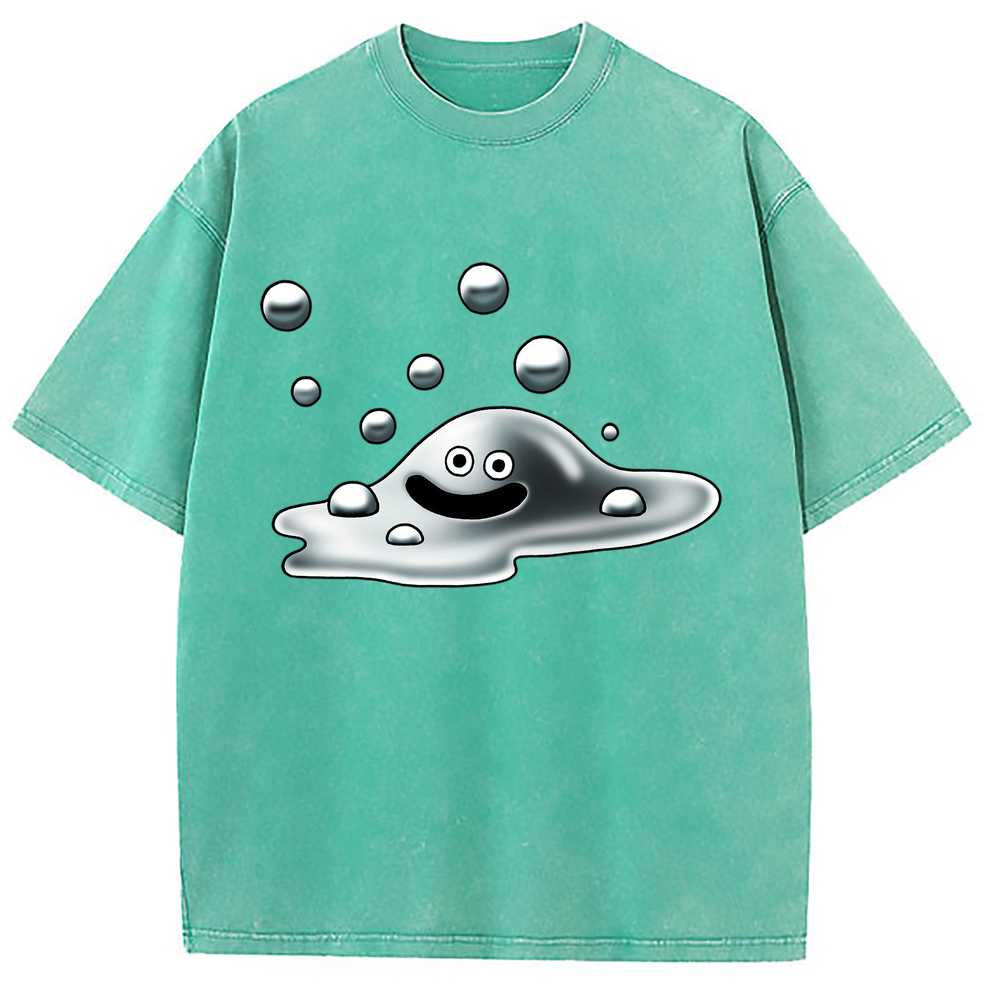 （画像用） ドラゴンクエスト Doragon Kuesuto Dragon Quest 綿100% ヴィンテージ風 半袖Tシャツ（フロントプリント）